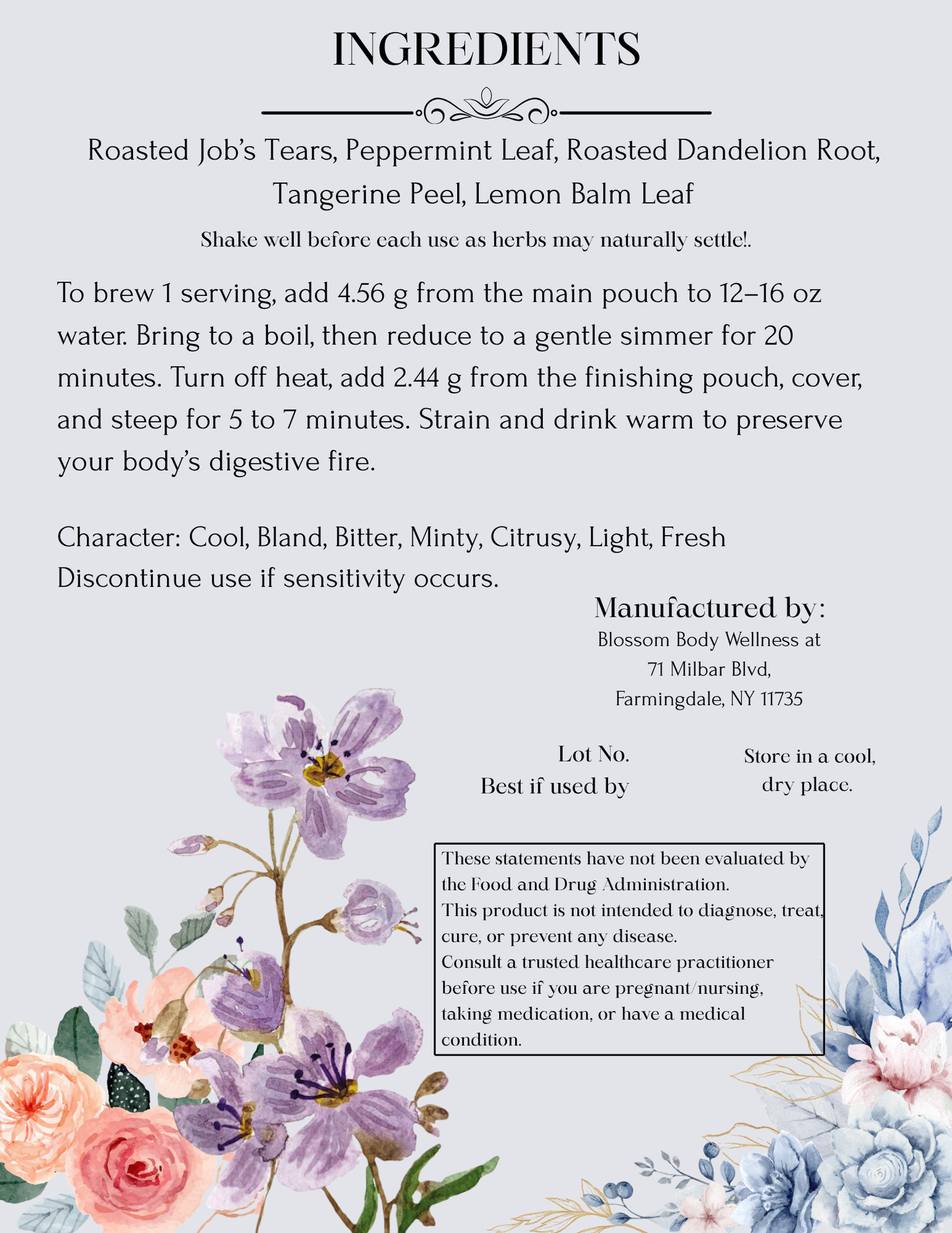 Summer Cool Herbal Tea Blend